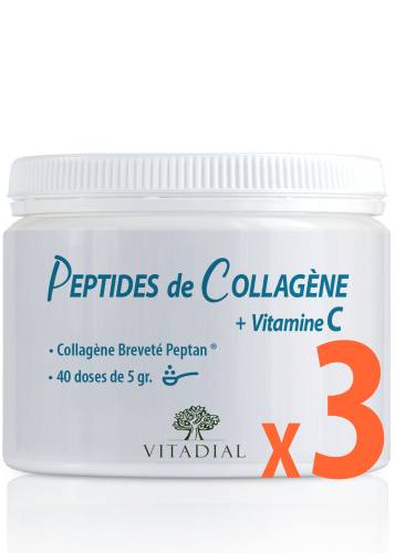 OFFRE 3 PEPTIDES DE COLLAGENE + Vit. C 200gr.